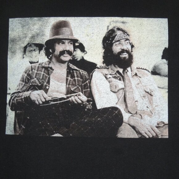 CHEECH & CHONG UP IN SMOKE MOVIE PHOTO - BLACK MEDIUM T-SHIRT L279 - Picture 1 of 4